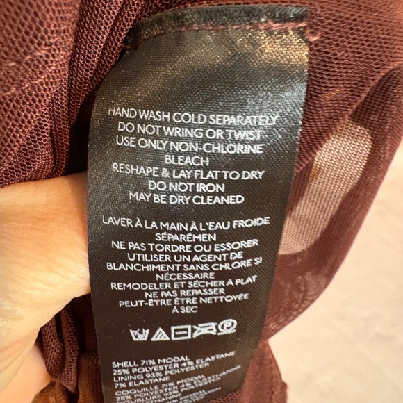 Anthropologie Ruched Mock Neck‎ Knit Dress Cocoa Plum Fitted Sleeveless Bodycon - Picture 8 of 11